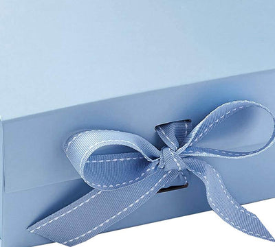 Premium Gift Box with Changeable Ribbon-A5-Pale Blue